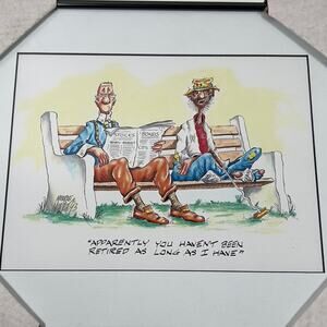 Monroe Cartoonist 1993 11 x 14 68/950 Retirement Watercolor Old Men Picture Art